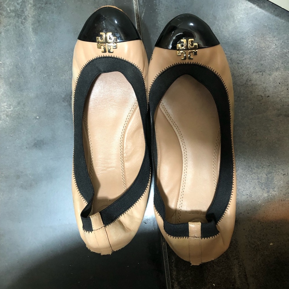 Tory Burch ballerina flats. Gently worn. Size 9.5